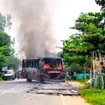 ফটিকছড়িতে দুর্ঘটনায় বাবা-ছেলে নিহত, বিআরটিসি বাসে আগুন